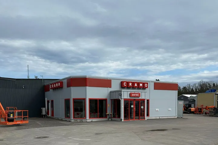 Cramo’s red plant-hire depot at Navet 2 in Oskarshamn